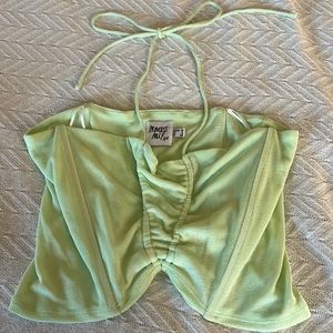 Princess Polly terry light green crop top. Size 6.